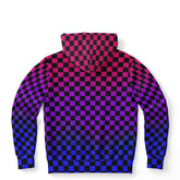 Bisexual Pride Black Checkered Pullover Hoodie Fashion Hoodie - AOP PRIDE MODE